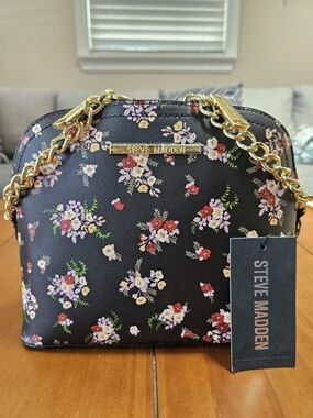 Steve Madden Black Floral Crossbody Bag